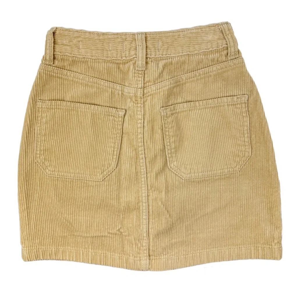 Hollister Zip Front Ultra High Rise‎ Corduroy Mini Skirt